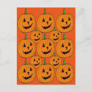 Happy Jack o Lantern Cartoon Pattern Postcard