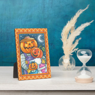HAPPY JACK O LANTERN FAMILY, COLORFUL AND CUTE PLAQUE