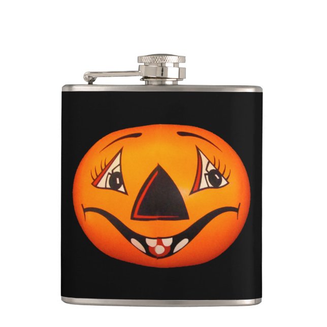 Happy Jack O’ Lantern Halloween Hip Flask (Front)