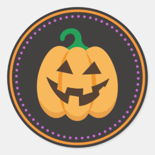 Happy Jack o Lantern pumpkin Halloween stickers