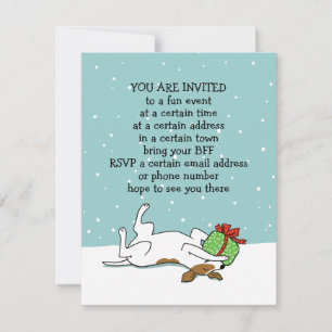 Happy Jack Russell Terrier Dog Christmas Invitation