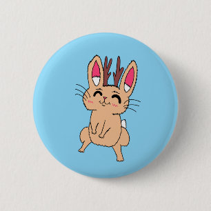 Happy Jackalope 6 Cm Round Badge