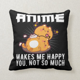 Happy Japanese Anime Lover Otaku Cute Cats Cushion