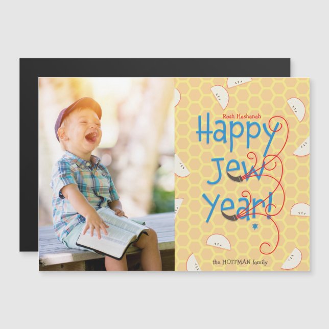 Happy Jew Year Rosh Hashanah Photo Card (Front/Back)