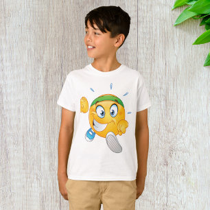 Happy Jogging Emoji Cartoon Runner T-Shirt