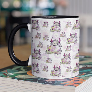Happy jogging magical monster creature Two-Tone coffee mug