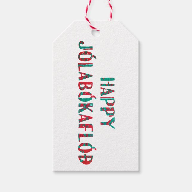 Happy Jolabokaflod (Bookmark) Gift Tags (Front)