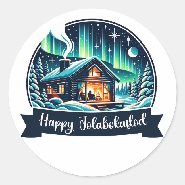 Happy Jolabokaflod Classic Round Sticker (Front)