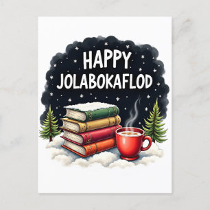 Happy Jolabokaflod Family Celebration Gift Holiday Postcard