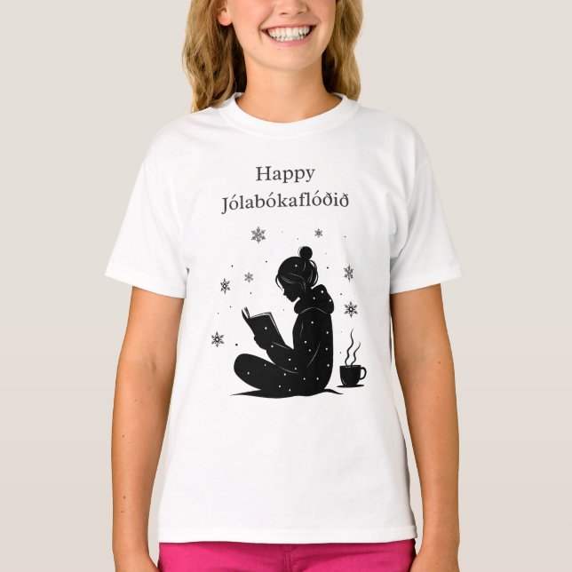 Happy Jolabokaflod – Icelandic Book Flood Gift T-Shirt (Front)