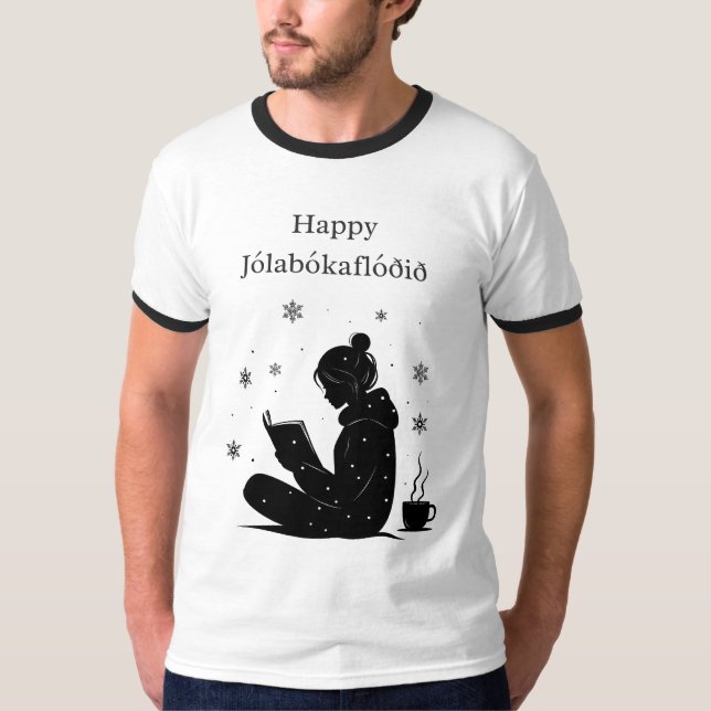 Happy Jolabokaflod – Icelandic Book Flood Gift T-Shirt (Front)