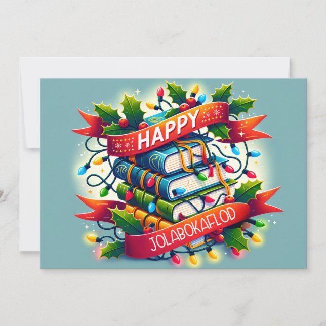 Happy Jolabokaflod Invitation (Front)