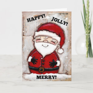 Happy, Jolly, Merry - Greeting Card