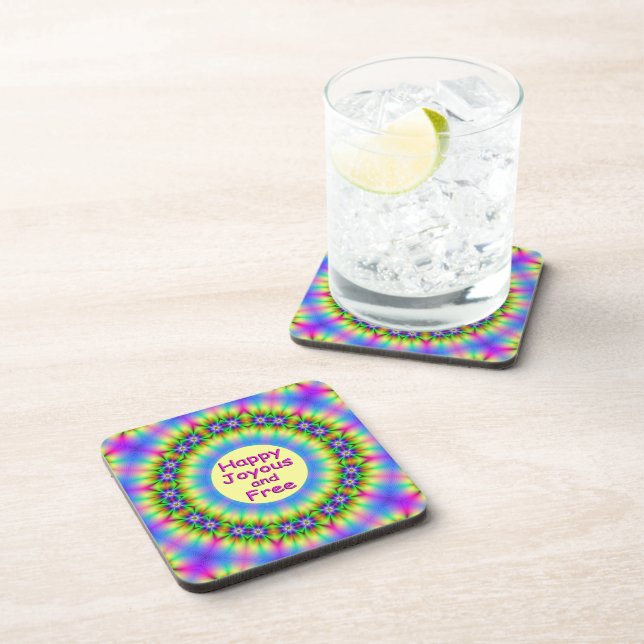 Happy,Joyous and Free Mandala  Coaster (Right Side)