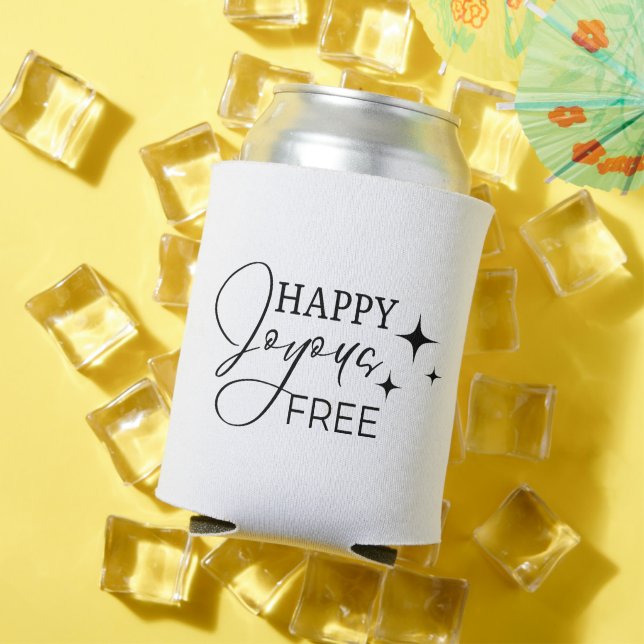 Happy Joyous Free Any Name Sober Date Custom Can Cooler (In Situ Summer)