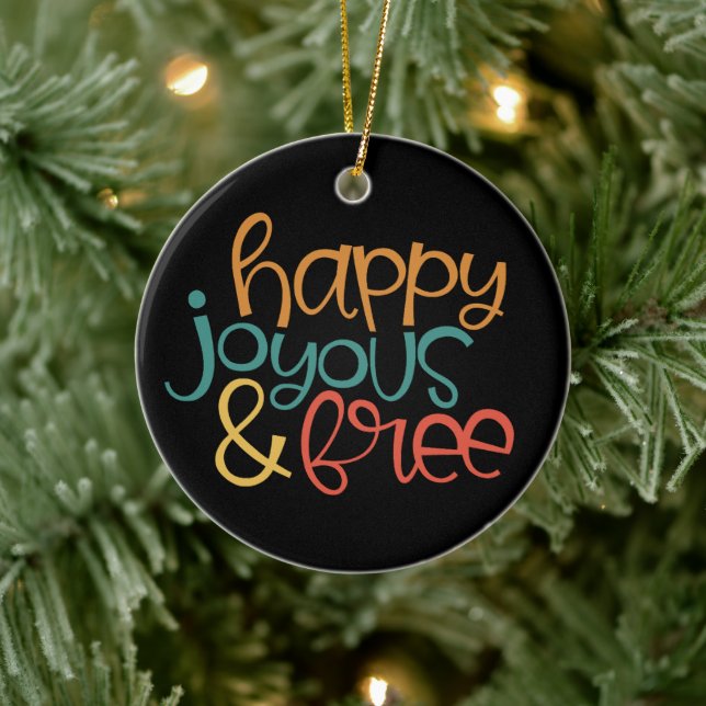 Happy Joyous & Free in Recovery Ceramic Tree Decoration (Tree)