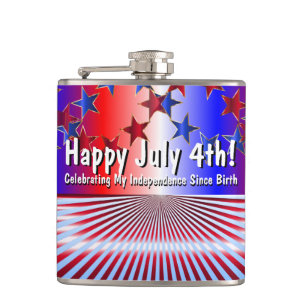Happy July 4! Celebrating Independence Since Birth Hip Flask