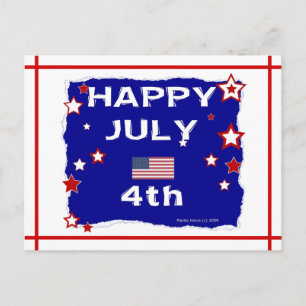 Happy July 4th Blue Beach Song™ Postcard