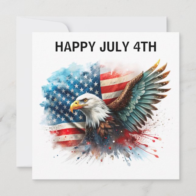 Happy July 4th Eagle Card (Front)
