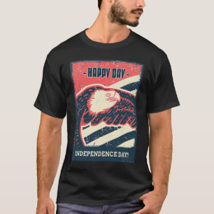 Happy July 4th Independence Day Distressed Eagle U T-Shirt
