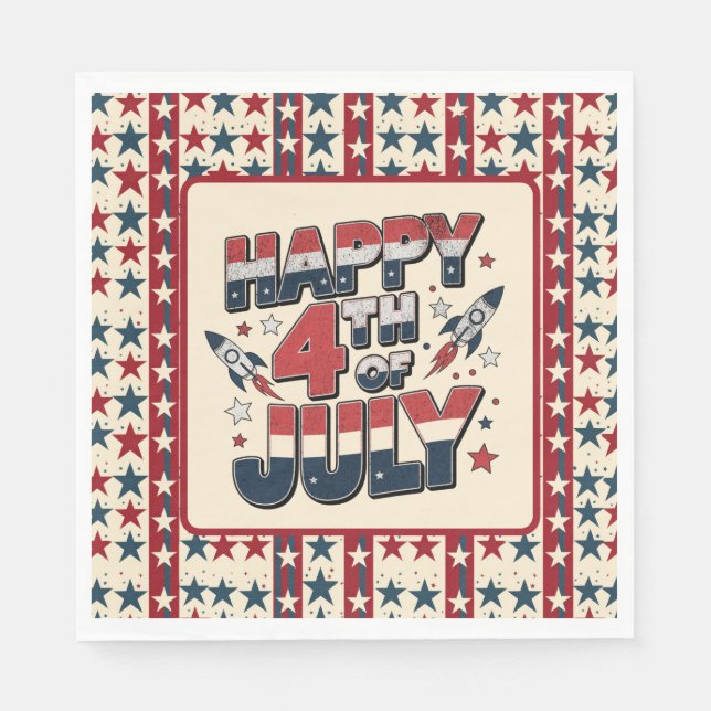 Happy July 4th  Napkin (Front)