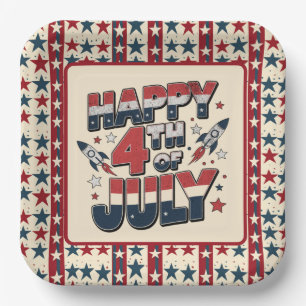 Happy July 4th Paper Plate