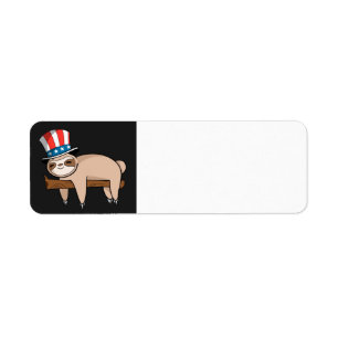 Happy July 4th sloth address label