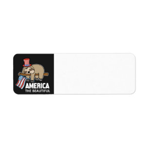 Happy July 4th sloth address label