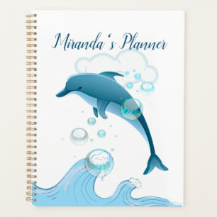 Happy Jumping Dolphin with Bubbles Planner