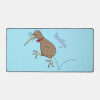 Happy jumping kiwi with bow tie cartoon design