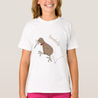 Happy jumping kiwi with bow tie cartoon design