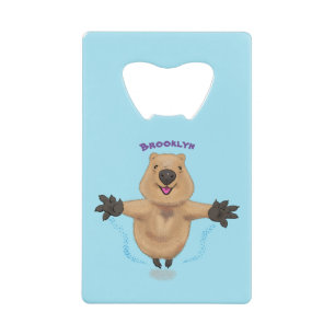 Happy jumping quokka cartoon design
