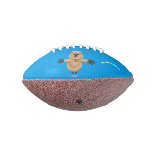 Happy jumping quokka cartoon design football