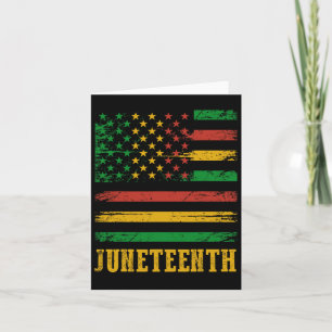 Happy Juneteenth 1865 American Flag Melanin Black Card