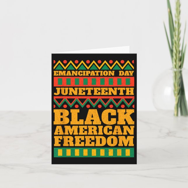 Happy Juneteenth 1865 Celebrate Emancipation Day B Card (Front)