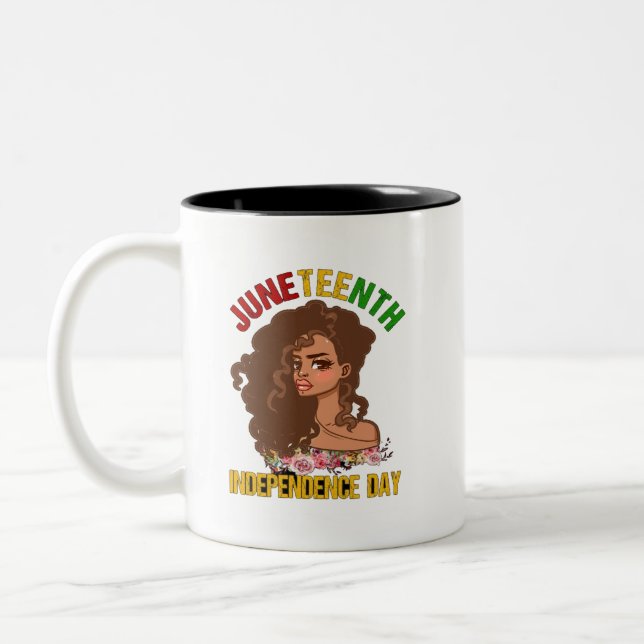  HAPPY JUNETEENTH 2025 Two-Tone COFFEE MUG (Left)