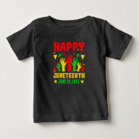Happy Juneteenth Black Red Green Yellow Hands