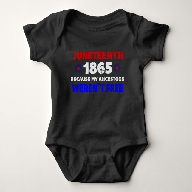happy juneteenth independence day patriotic baby bodysuit (Front)