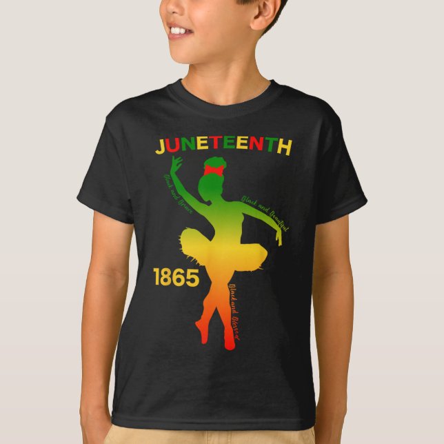 Happy Juneteenth Is My Independence Day Dancer Bla T-Shirt (Front)