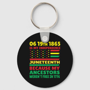 Happy Juneteenth Is My Independence Day Free Black Key Ring