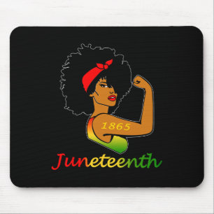 Happy Juneteenth Is My Independence Day Free Black Mouse Pad