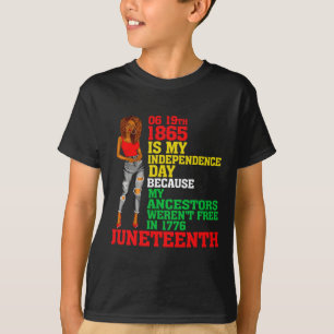 Happy Juneteenth Is My Independence Day Free Black T-Shirt