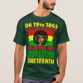 Happy Juneteenth Is My Independence Day Free Black T-Shirt