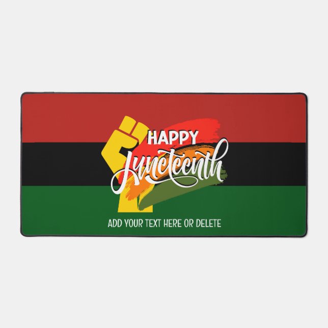 HAPPY JUNETEENTH Pan African Desk Mat (Front)