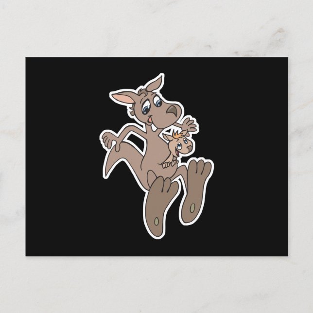 happy kangaroo and joey postcard (Front)