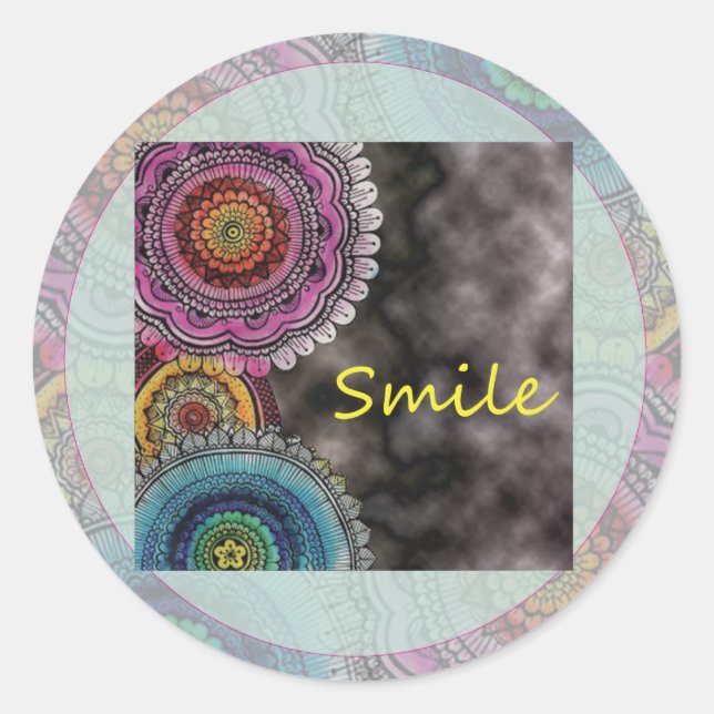 Happy Karma Classic Round Sticker (Front)