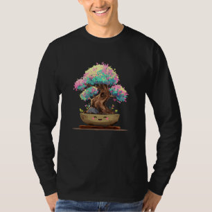 Happy Kawaii Bonsai Tree Pastel Sakura Anime T-Shirt