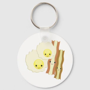happy kawaii breakfast key ring