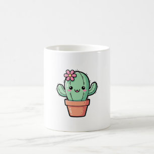 Happy Kawaii Cactus – Cute Illustration Coffee Mug