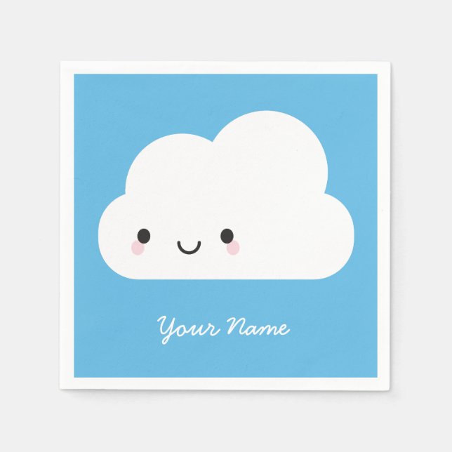 Happy Kawaii Cloud Napkin (Front)